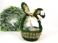 Osłonka, kosz mech, gałązki, juta USZY ZAJĄCA 34x20x20 cm