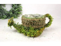 Osłonka mech, gałązki suszone kwiaty, juta KONEWKA 30x15x13