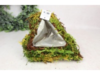 Osłonka mech, gałązki suszone kwiaty SERCE 30x22x7 cm