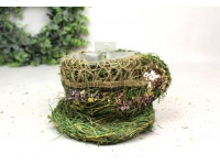 Osłonka mech, gałązki suszone kwiaty, juta FILIŻANKA 19x16x11