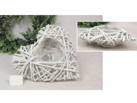 Osłonka rattanowa SERCE 25x8 cm - BIAŁA