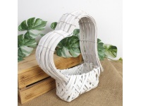 Osłonka rattanowa SERCE 35x30x12 cm - biała