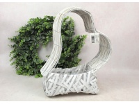 Osłonka rattanowa SERCE 38x32x12 cm - BIAŁA