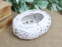 Osłonka wiklinowa, rattanowa z plastikowym wkłasem GNIAZDO OWAL 19x6 cm - BIAŁA