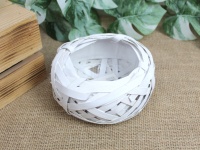Osłonka wiklinowa, rattanowa z plastikowym wkładem GNIAZDO 15x6 cm - BIAŁA