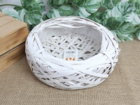 Osłonka wiklinowa, rattanowa z plastikowym wkładem OKRĄGŁA 30x7 cm - BIAŁA