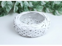 Osłonka wiklinowa, rattanowa z plastikowym wkładem GNIAZDO 25x8 cm - BIAŁA