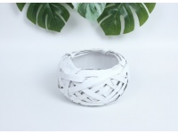 Osłonka wiklinowa, rattanowa z plastikowym wkładem GNIAZDO 15x6 cm - BIAŁA