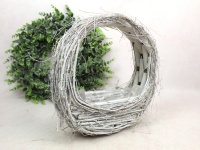 Osłonka z gałązek GNIAZDO 36x34x13 cm BIELONA