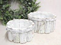 Osłonka z kory OKRĄGŁA BIAŁA - kpl 2 szt