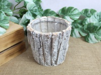 Osłonka z kory z plastikowym wkładem 15x15 cm - BIELONA
