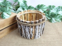 Osłonka z kory z plastikowym wkładem 21x15 cm - NATURALNA