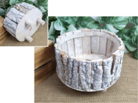 Osłonka z kory z plastikowym wkładem NA NÓŻKACH 20x15 cm - NATURALNA