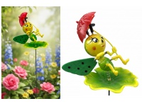 Ozdoba MOTYLEK z parasolką  na metalowym PIKU 10x9 cm pik 45 cm