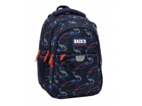 P44 Plecak 39x27x20 cm BACKUP 5 Model P44 GRANATOWY z wzorem