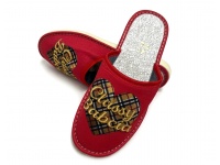 Pantofle, klapki, kapcie CLASSY BABCIA czerwone (serce w kratę) 36-41 - 1 para