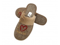 b Pantofle, klapki, kapcie I <3 BABCIA brązowe z futerkiem 36-41 (D1) - 1 para