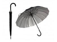 Parasol LASKA 16 drutów (śr. 90 cm, dł. 70 cm) CZARNY z srebrnym spodem