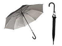 Parasol LASKA 8 drutów (śr. 95 cm, dł. 70 cm) CZARNY z srebrnym spodem