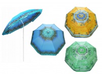 Parasol plażowy, ogrodowy ŁAMANY (śr 180 cm, wys 200 cm) mix kolor PLAŻA MORZE MIX KOLOR