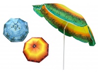 Parasol plażowy, ogrodowy ŁAMANY (śr 150 cm, wys 175 cm) mix kolor PALMY MORZE mix kolor