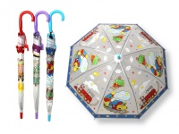 Parasol składany dziecięcy FOLIOWY, laska 8 drutów (śr. 80 cm, dł. 65 cm) MIX WZORÓW