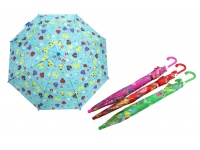 Parasolka dziecięca, laska z gwizdkiem, 8 drutów  (wys. 57 cm, śr. 75 cm) - mix wzorów