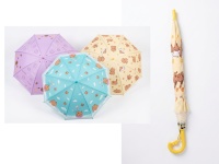 Parasolka dziecięca, laska z gwizdkiem, 8 drutów  (wys. 65 cm, śr. 83 cm) - mix KAPIBARA