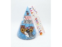 PARTY Urodziny "Happy Birthday" dla CHŁOPCA - PIRACI czapka 20x15 cm kpl 10 szt