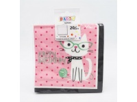 PARTY URODZINY "Happy Birthday" - KOTEK serwetki 33x33 cm kpl 20 szt