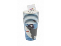 PARTY Urodziny "Happy Birthday" dla CHŁOPCA - PIRACI kubeczki 250 ml kpl 10 szt