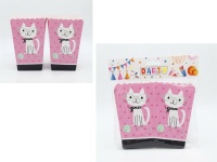 PARTY Urodziny "Happy Birthday" dla DZIEWCZYNKI - KOTEK pudełeczka 14x9x7 cm kpl 10 szt