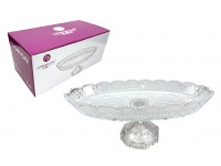 Patera szklana OWALNA na nóżce 29x15x11 cm