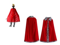 Peleryna, płaszcz, przebranie KRÓL 130 cm CZERWONA