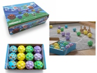 Piłka, piłeczka do odbijania ugniatania 6 cm DWUKOLOROWA METEOR - 1 szt