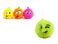 Piłka pluszowa z włosiem, odbijająca BUŹKI 16 cm - mix kolor