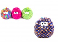 Piłka pluszowa z włosiem, odbijająca BUŹKI 20 cm - kolorowa mix