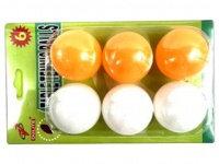 Piłki do gry Ping Pong, tenis stołowy (zestaw 6 szt) na blistrze