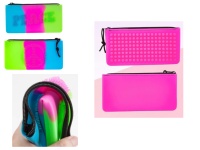 Piórnik silikonowy z suwakiem NEON 20x11 cm - mix wzorów