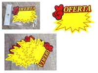 Plakietka, cenówka OFERTA 10x7 cm ŻÓŁTO-CZERWONA - kpl 10 szt