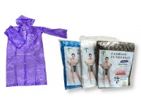 Płaszcz przeciwdeszczowy, deszczówka z kapturem zapinana na napy KWADRATY 3D