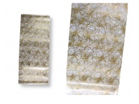 Podkładka na stół prostokątna z przezroczystą folią KWIATY 90x38 cm ZŁOTA