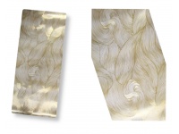 Podkładka na stół prostokątna z przezroczystą folią LIŚCIE 90x38 cm ZŁOTA