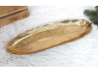 Podtalerz, patera dekoracyjna, plastikowa ZŁOTY LIŚĆ 40x13x2,8 cm