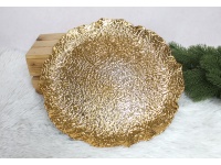 Podtalerz, patera dekoracyjna, plastikowa ZŁOTA efekt gniecenia 32,5 cm