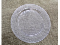 Podtalerz, patera dekoracyjna TRANSPARENTNA SREBRNA 26 cm