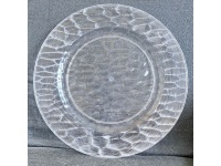 Podtalerz, patera dekoracyjna TRANSPARENTNA z przetarciami 33 cm