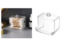 Pojemnik na patyczki do uszu 8,5x8x7 cm TRANSPARENTNY