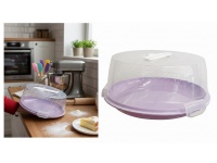 Pojemnik plastikowy zamykany na ciasto OKRĄGŁY 28x12 cm MIX KOLOR PASTEL