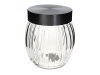Pojemnik, słoik szklany zakręcany z chromowaną zakrętką 13x10 cm - 1 szt